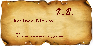 Kreiner Bianka névjegykártya